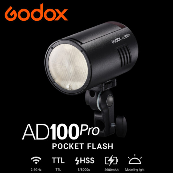 Godox AD100Pro 100Ws TTL Pocket Round Head Flash Kit (5800K, 2.4G , HSS ,1/8000s)