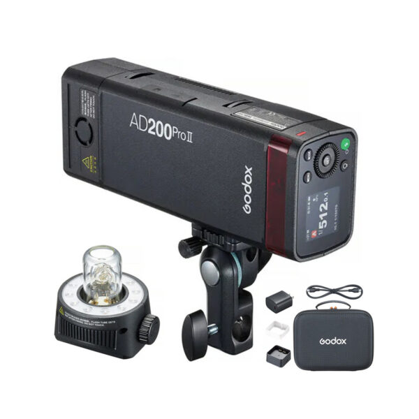 Godox New AD200Pro II 200Ws TTL HSS Portable Flash (Twin Head Kit)