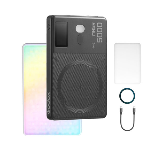 Godox MA5R 4900mAh Magnetic RGB LED Light and Power Bank (Black)